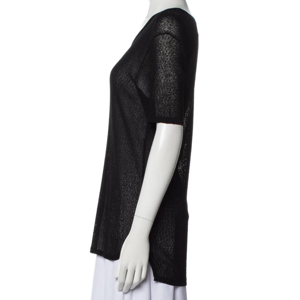 Rag & Bone Scoop Neck Short Sleeve Black Top - Picture 2 of 5